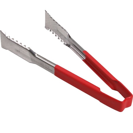Vollrath Tongs, Versagrip , 9.5", Red Hdl 4790940